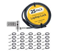StarTech.com 25-Pack Universal Laptop Lock 6.6ft (2m) Serialized Security Cable for Notebook Compatible With Noble Wedge/Nano/K-Slot Keyless Combination Cable