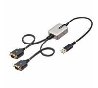 StarTech.com 2-Port USB to Serial Adapter Cable 2ft (60cm) USB-A to DB9 RS232 FTDI COM Retention