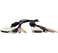 StarTech 2m 4-in-1 USB Dual Link DVI-D KVM Cable, Audio (DVID4N1USB6) | Microphone, Built-in, Four cables in one, 2560 x 1600 resolution, Backward compatible single link, Keyboard video mouse