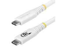 StarTech.com 2m (6.6ft) USB4 Cable, 20Gbps, USB-IF Certified USB-C Cable, 240W PD EPR, 4K 120Hz DP 1.4, TPE Jacket, White USB-C Cord