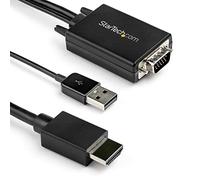 StarTech.com 2m VGA to HDMI Converter Cable with USB Audio Support & Power - Analog to Digital Video Adapter Cable to connect a VGA PC to HDMI Display - 1080p Male to Male Monitor Cable