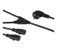 StarTech.com 2m (6ft) Computer Power Y Cord, 18AWG, EU Schuko to 2x C13, 10A 250V, Black Replacement AC Power Cord, Printer Power Cord, PC Power Supply Cable, Monitor Power Cable - UL Listed
