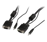StarTech 2m Coax High Resolution VGA Monitor Cable with Audio (MXTHQMM2MA) | HD15 VGA with Audio, HD15 Male to Male, VGA Extension Cable