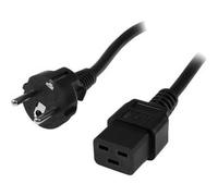 StarTech.com 2m (6ft) Computer Power Cord, 16AWG, EU Schuko to C19, 16A 250V, Black Replacement AC Power Cord, Printer Power Cord, PC Power Supply Cable, Monitor Power Cable - UL Listed