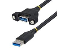 StarTech 2m Panel Mount USB Cable A to A, M/F, USB-A Male to Female Extension Cable, USB 5Gbps Panel Mount Adapter Cable