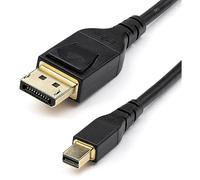 StarTech.com 6ft (2m) VESA Certified Mini DisplayPort to DisplayPort 1.4 Cable - 8K 60Hz HBR3 HDR - Super UHD mDP to DP 1.4 Cord - Slim (34 AWG) Ultra HD 4K 120Hz - Monitor/Video Cable