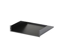 StarTech 2U Heavy-Duty Cantilever Rack Shelf, 18in, 125lb (CABSHELFHD) | Universal 19in fit, Fits APC Dell Lenovo HPE racks, SPCC steel, Network equipment cabinet, Upward lips, Black