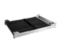 StarTech 2U Sliding Vented Shelf, 50kg/110lb, Cable Arm (UNISLDSHF19M) | Pull-out tray with locking feature, Adjustable mounting depth, Integrated cable management arm, Vented for airflow