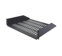StarTech 2U Vented Server Rack Shelf, 16in, 44lb (CABSHELFV2U-16-RACK) | EIA-310 19in rack and cabinet fit, 20kg, 41.5cm mounting depth, SPCC steel, Passive airflow, Cantilever