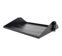 StarTech.com 2U Server Rack Shelf, Center Mounted Universal Vented Rackmount Cantilever Tray for 19" Network Equipment Rack, Heavy Duty Steel, 200lb Capacity, 14" Deep, Black