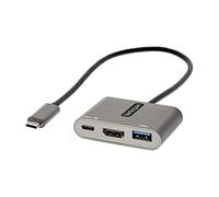 StarTech.com USB C Multiport Adapter, USB-C to HDMI 4K Video, 100W PD Pass-Through, USB 3.0 Hub 5Gbps (1xType-C/1xA), USB-C Mini Dock, USB-C Travel Dock, Portable Laptop Docking Station