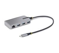 StarTech 3-Port USB-C Hub, Gigabit Ethernet, 5Gbps, 3x USB-A, 1ft, Windows | 3x USB-A ports, Optional auxiliary power input, Overcurrent protection, macOS, ChromeOS, Linux, Android