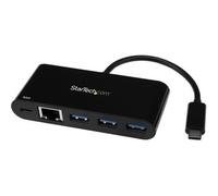 StarTech.com 3 Port USB-C Hub with Gigabit Ethernet & 60W Power Delivery Passthrough Laptop Charging - USB-C to 3x USB-A (USB 3.0 SuperSpeed 5Gbps) - USB 3.1/3.2 Gen 1 Type-C Adapter Hub~3 Port USB-C Hub with Gigabit Ethernet & 60W Power Delivery Passthro