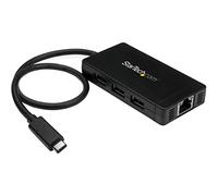 StarTech.com 3-Port USB 3.0 Hub plus Gigabit Ethernet - USB-C - Includes Power Adapter~3-Port USB-C Hub with Gigabit Ethernet - USB-C to 3x USB-A - USB 3.0 (5Gbps) - Includes Power Adapter