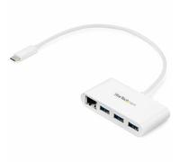 StarTech.com 3-Port USB-C Hub with Gigabit Ethernet - USB-C to 3x USB-A - USB 3.0 Hub - White~3-Port USB-C Hub with Gigabit Ethernet - USB-C to 3x USB-A - USB 3.0 Hub - 5Gbps - White