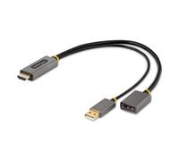 StarTech 30cm Active HDMI 2.0 to DP 1.2 Cable, 4K 60Hz, HDR, USB Powered