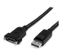 StarTech.com 3ft (1m) Panel Mount DisplayPort Cable - 4K x 2K - DisplayPort 1.2 Extension Cable Male to Female - DP Video Extender Cord with Panel Mount DP Connector - DP Monitor Cable