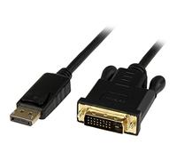 Startech 3ft DisplayPort to DVI Active Adapter Converter Cable - Black | DP 1.2 HBR2, Single-link, Active, 1080p 60Hz, 4K 30Hz, EDID pass-through, Latching DP, Latching connector, Converter
