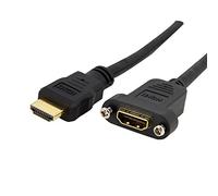 StarTech.com 3ft HDMI Female to Male Adapter, 4K High Speed Panel Mount HDMI Cable, 4K 30Hz UHD HDMI, 10.2 Gbps Bandwdith, 4K HDMI Female to HDMI Male, HDMI Panel Mount Connector Cable (HDMIPNLFM3)
