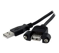 StarTech.com 3 ft Panel Mount USB Cable A to A - F/M