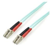 StarTech.com Fiber Optic Cable - 10 Gb Aqua - Multimode Duplex 50/125 - LSZH - LC/LC - 3 m~3m (10ft) LC/UPC to LC/UPC OM3 Multimode Fiber Optic Cable, Full Duplex 50/125µm Zipcord Fiber, 100G Networks, LOMMF/VCSEL, <0.3dB Low Insertion Loss, LSZH Fiber Pa