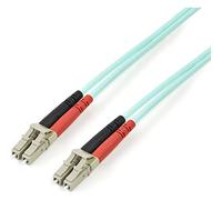 StarTech 3m/10ft OM4 Multimode Fibre Cable, LC to LC, Optic (450FBLCLC3) | Low insertion loss, 125, LSZH, Jumper Cord, OM4 laser-optimized aqua fibre, 100Gbps, UPC polished ends, Aramid fibre, Tested