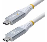 StarTech.com 3m (10ft) USB4 Cable, 20Gbps, USB-IF Certified USB-C Cable, 60W PD, 4K 120Hz DP 1.4, TPE Jacket, White USB-C Cord