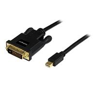 StarTech 3m Passive Mini DP to DVI-D Cable, 1080p, Black (MDP2DVIMM10B) | 3m, mDP or Thunderbolt 1/2 Mac/PC to DVI Monitor, Single-Link, Passive, EDID Pass-Through, 4K 30Hz w/ HDMI Clock Rate
