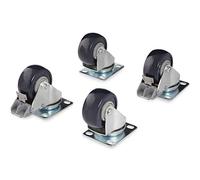 StarTech 4-Piece Caster Kit for Open Frame Rack, 440lb (4POSTCASTER) | 50kg/110lb per caster, 200kg/440lb total, Heavy duty casters, All installation hardware included