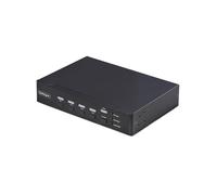 StarTech 4-Port Multi-View DisplayPort KVM, Mouse Roaming, 4K 60Hz, Switch | Picture-in-Picture, 5Gbps, Hub, Four DP computers, View all at once, Side-button & serial RJ-11 or USB-C control