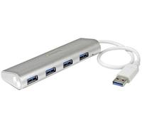 STARTECH - 4 Port Portable USB 3.0 Hub, Aluminium - Bus Powered