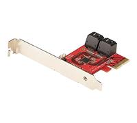 StarTech.com SATA PCIe Card - 4 Port PCIe SATA Expansion Card - 6Gbps - Low Profile Bracket - Stacked SATA Connectors - ASM1164 Non-Raid - PCI Express to SATA Converter