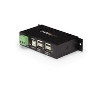 StarTech.com 4-Port USB 2.0 Hub - Metal Industrial USB-A Hub - Din Rail, Wall or Desk Mountable USB Data Hub - TAA Compliant USB Expander Hub