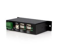 StarTech 4-Port USB 2.0 Hub - Metal Industrial USB-A Hub - Din Rail, Wall or ...
