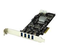 Startech 4 Port PCI Express SuperSpeed USB 3.0 Card Adapter w/ 2 Dedicated 5Gbps Channels - UASP - SATA / LP4 Power, PEXUSB3S42V