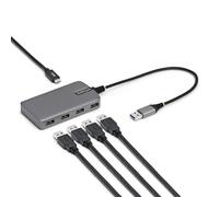 StarTech.com 4-Port USB-A Hub – 5Gbps, Bus Powered, USB-C Auxiliary Power, 1ft/30cm