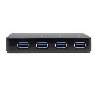 StarTech 4-Port USB-A Hub 5Gbps with 2.4A Fast-Charge Port (ST53004U1C) | Dedicated 2.4A charge port, BC 1.2, Apple and Samsung Galaxy charging, Sl ompact desktop design