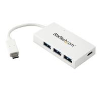 StarTech.com 4 Port USB C Hub with 1x USB-C & 3x USB-A Ports (SuperSpeed 5Gbps) - USB Bus Powered - Portable/Laptop USB 3.0 Adapter Hub - USB 3.1 Gen 1/USB 3.2 Gen 1 Type-C Hub - White~4 Port USB C Hub with 1x USB-C & 3x USB-A Ports (SuperSpeed 5Gbps) - U