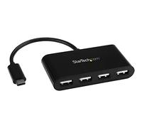 StarTech 4-Port USB-C Hub with 4x USB-A, USB 2.0 USB Powered (ST4200MINIC) | Mini-USB 2.0 port expander, Adapter hub, Built-in USB-C cable, No external power, Driverless, Broad OS support