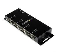 StarTech 4 Port USB to DB9 RS232 Serial Adapter Hub Industrial DIN Rail and ...