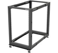StarTech.com 18U 19" Open Frame Server Rack - 4 Post Adjustable Depth 22-40" Mobile - Free Standing Rolling Network/Computer Equipment Data Rack - Dell PowerEdge HP ProLiant ThinkServer