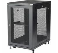 StarTech.com 19in 18U Server Rack Cabinet - 4-Post Adjustable Depth (2" to 30") Network Equipment Rack Enclosure w/Casters/Cable Management/Shelf /1U Shelf/Locking Doors