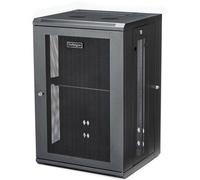 StarTech.com 4-Post 18U Wall Mount Network Cabinet with 1U Shelf, 19" Hinged Wall-Mounted Server Rack for Data / AV / Electronics / Computer Equipment, Flexible Vented Rack Enclosure