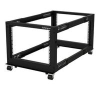 Startech 4-Post 8U Mobile Open Frame Server Rack 19In Network Rack With Casters