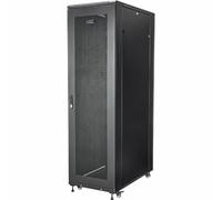 StarTech 42U 4-Post Server Cabinet, 91cm Deep, 900kg, Black (RK4236BKB) | 19in enclosed enterprise steel rack, Adjustable depth 6in-36in, Lockable mesh doors, Vented top, 900kg