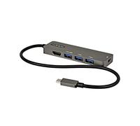 StarTech.com USB C Multiport Adapter - USB-C to HDMI 2.0b 4K 60Hz (HDR10), 100W Power Delivery Pass-Through, 4-Port USB 3.0 Hub - USB Type-C Mini Dock - 12" (30cm) Long Attached Cable