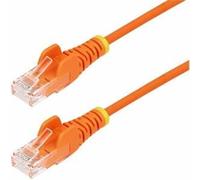 StarTech.com 50cm Orange Slim CAT6 Ethernet Cable Snagless 100W PoE UTP LSZH 28AWG Pure Bare Copper Wire Slim RJ45 Network Patch Cord w/Strain Reliefs Individually Tested