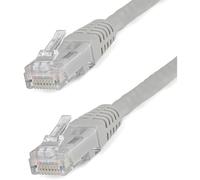 StarTech 50ft CAT6 Ethernet Cable - Gray CAT 6 Gigabit Ethernet Wire -250Mhz 100W PoE RJ45 UTP Molded Network Patch Cord with Strain Relief (C6PATCH50GR)