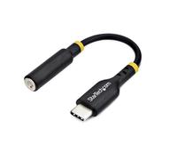 StarTech USB-C to 3.5mm TRRS Headset Jack Audio Adapter 5in 32-bit DAC Aux Dongle for PC/Phone