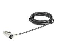 StarTech.com 6.5ft (2m) Laptop Cable Lock - 4-Digit Combination Laptop/Desktop Security Cable Lock for Wedge Slot Computers - Anti-Theft Vinyl-Coated Steel Combo Cable Lock - Portable